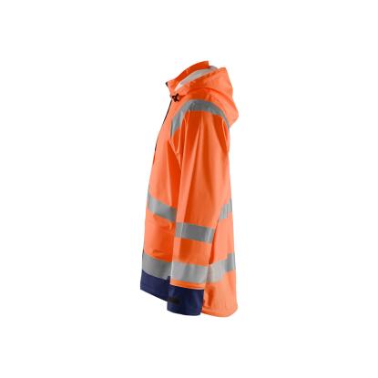 Blåkläder 4323 high vis regnjakke level 1, hi-vis orange/marineblå