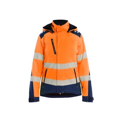 Blåkläder 4401 dame high vis letforet vinter softshelljakke, hi-vis orange/marineblå