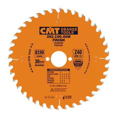 CMT rundsavsklinge til træ, Z40 W, Ø190 x 2,6 x 30 mm