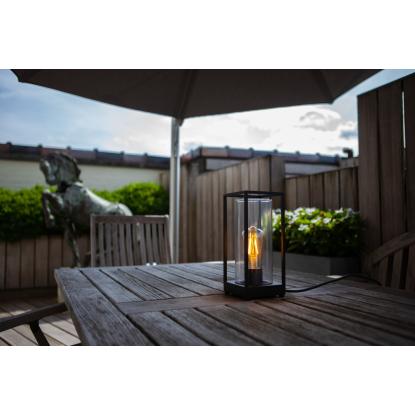 LUTEC FLAIR udendørs bordlampe, H27,2 cm, E27, IP44, sort