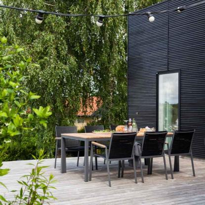 Cinas Mood Extreme bord, 100% FSC, antracit, teak, 100 x 167,5 cm
