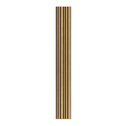 I-Wood Basic Mixed akustikpanel, klar olieret, sort filt og sort kerne, egefiner, 17 x 300 mm 