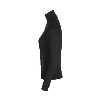 ID 0629 sweat cardigan med lynlås, dame, sort