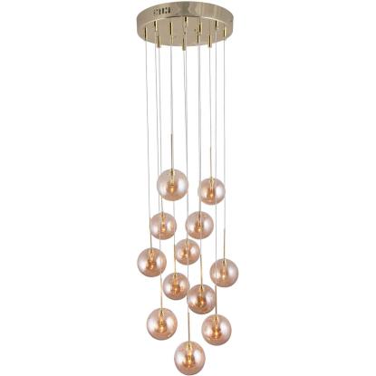 Globen Lighting Skyfall pendel, Ø30 cm, messing