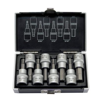 BATO TOMMER stifttopsæt, 3/8", 6-kantet, 1/8"-3/8" - 8 dele