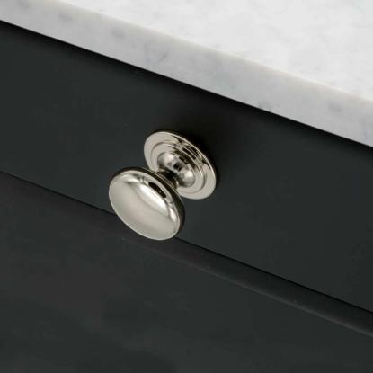 Beslag Design Mynta knop, Ø32 mm, forniklet