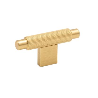 Beslag Design T Arpa knop, børstet messing