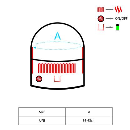 Glovii universalhætte med varme, GW4U, 3350 mAh batteri, sort