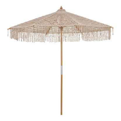 Martos hæklet parasol med cover, beige, Ø250 cm