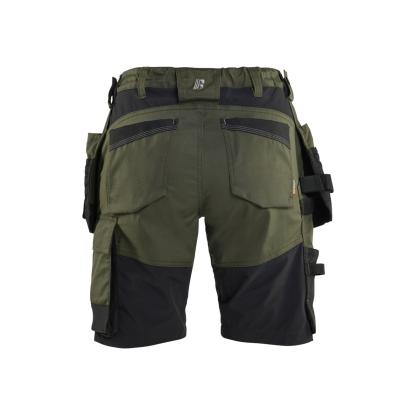 Blåkläder 7133 dame håndværker shorts med stretch, skovgrøn/sort