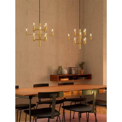 Herstal Manola Mini lysekrone, 12 x E14, dæmpbar, satin messing