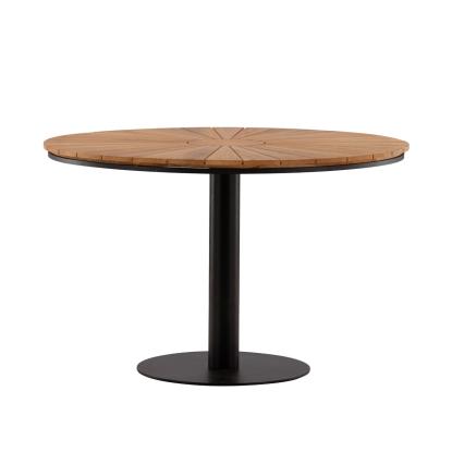 Venture Design Croft havebord, teaktræ, sort/natur, Ø120 cm