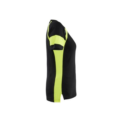 Blåkläder 3524 dame t-shirt, sort/hi-vis gul