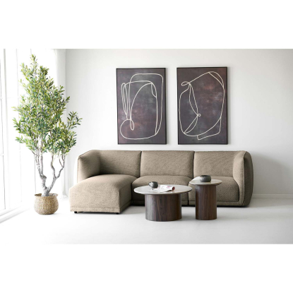 Noor venstrevendt loungesofa med to puder, brun