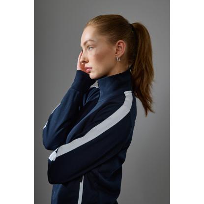 ID 0627 sweat cardigan med kontrast, dame, navy