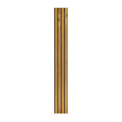 I-Wood Medio+ 4-lamel akustikpanel, brun olieret, sort filt og sort kerne, egefiner, 17 x 300 mm