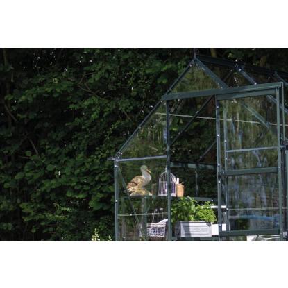 Halls Icon 6 drivhus 3,7 m², grøn, 3 mm glas