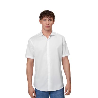 Seven Seas SS254 Fine Twill skjorte med korte ærmer, modern, hvid