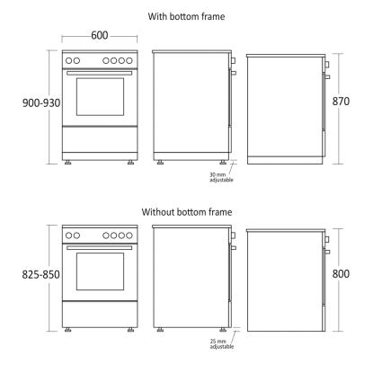Scandomestic FCC800W glaskeramisk komfur, 60 liter
