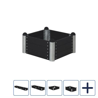 PLUS PIPE højbed, sort/nåletræ