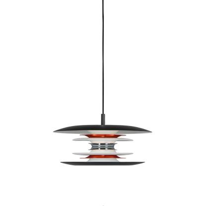 Belid Diablo pendel, Ø30 cm, G9, mat sort/rød