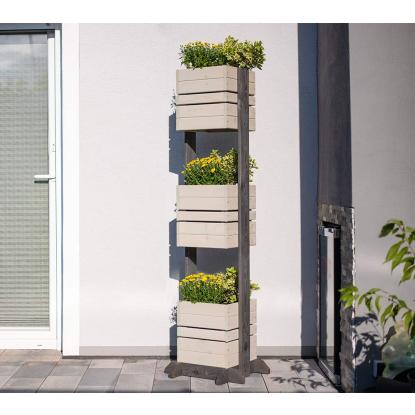 Westmann Maja blomsterkasse, fyrretræ, grå, 170 x 50 x 50 cm