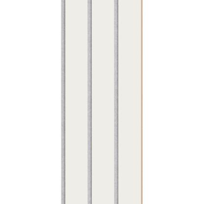 I-Wood Basic 3-lamel akustikpanel, hvidmalet, grå filt og lys kerne, folie, 16 x 300 mm 