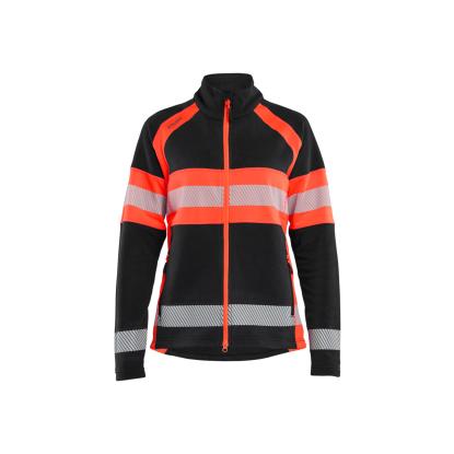 Blåkläder 4718 dame microfleece jakke, sort/hi-vis rød