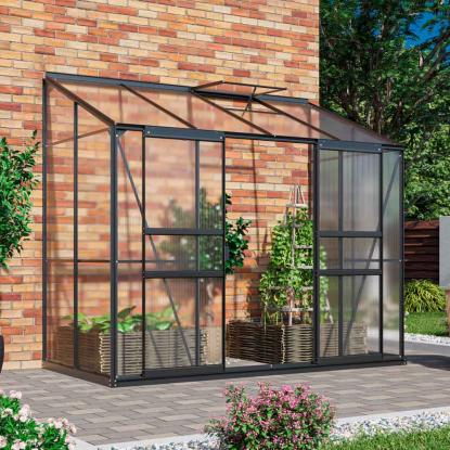 Vitavia Ida 3300 drivhus, sort, 3,3 m², 4 mm poly, inkl. sokkel
