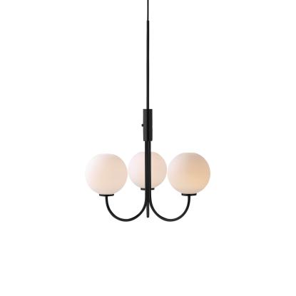 Herstal Ballon lysekrone, 3 x G9, dæmpbar, sort