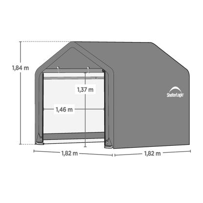 ShelterLogic Shed-in-a-Box teltgarage, grå - 3,24 m²