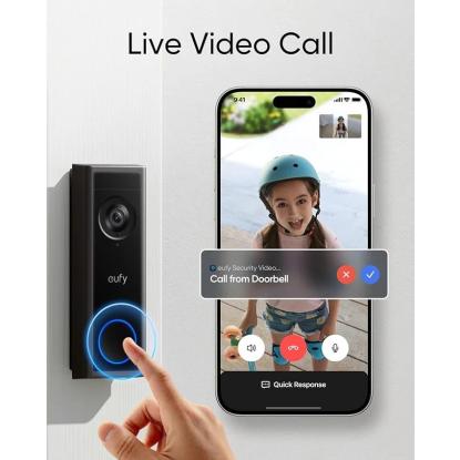 eufy C31 videodørklokke med 32GB MicroSD-kort, 2K, sort