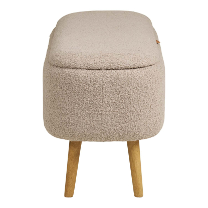 Harlow bænk med opbevaring, bouclé, beige, 95 cm