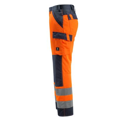 MASCOT SAFE LIGHT Maitland arbejdsbukser med knælommer, hi-vis orange/mørk marine