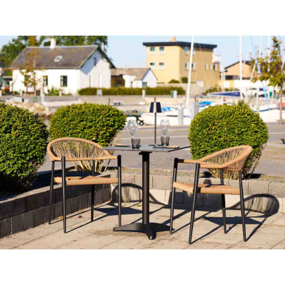 Canari havestol, aluminium/polyrattan, natur/sort