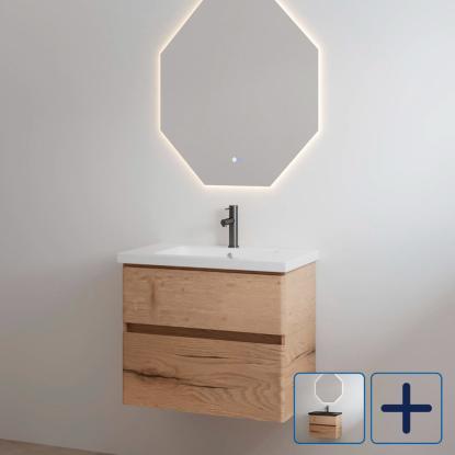 Best Design Quick One-Box møbelsæt med vask, halifax eg, 80 cm