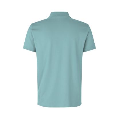 ID 0586 poloshirt, økologisk, støvet aqua