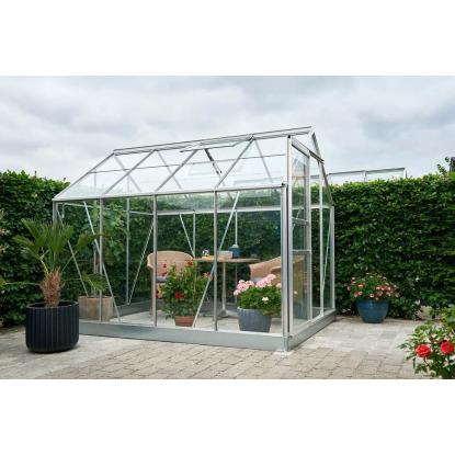 Halls Popular drivhus 5,0 m², alu, 3 mm glas