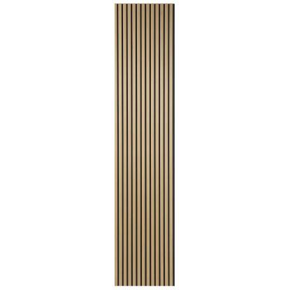 Fibrotech Quanti akustikpanel, 520 x 2440 mm, Light Oak med sort polyester