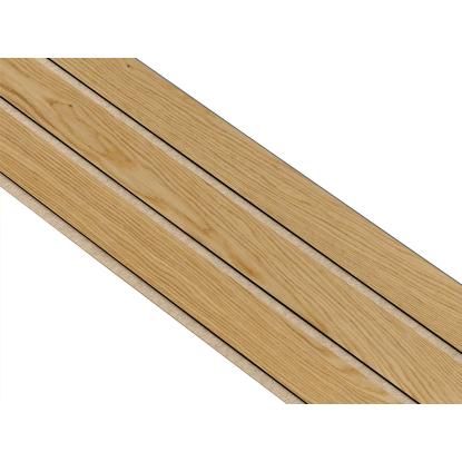 I-Wood Basic 3-lamel akustikpanel, klar olieret, beige filt og sort kerne, egefiner, 17 x 300 mm 