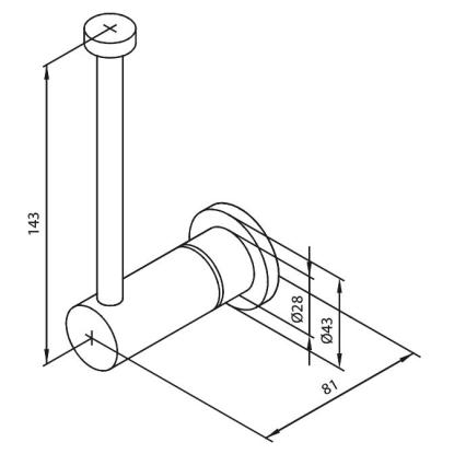 Damixa reservepapirholder, krom