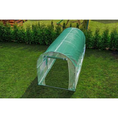 Drivhus med 6 myggenetvinduer, grøn, 4 x 2,5 x 2 meter - 10 m²