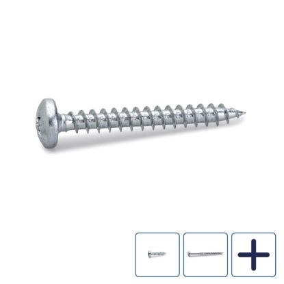 FAST spånskrue med rundt hoved, elforzinket, 4,0 mm - 200 stk.