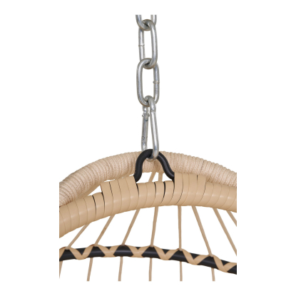 Patras hængestol med foldbart sæde, polyrattan/stål, beige/grå/sort