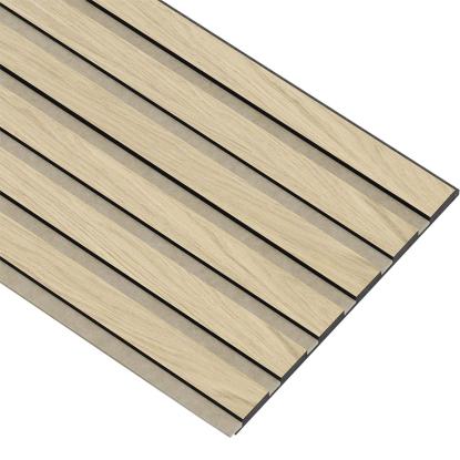 I-Wood Basic Original akustikpanel, ubehandlet natur, beige filt og sort kerne, egefiner, 17 x 300 mm 