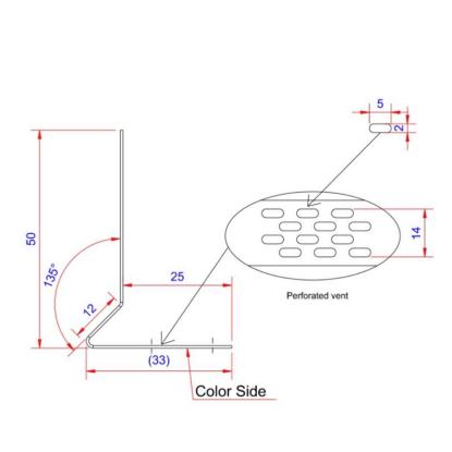 Facadeprofil, start og ventilationsprofil, type z, aluminium - 3 meter
