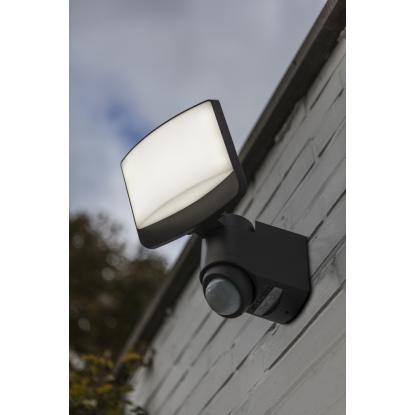 LUTEC SUNSHINE LED væglampe med solceller og sensor, H24,5 cm, 7,5W, IP54, mørk grå