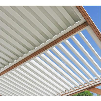 Westmann Karl pergola, cedertræ/aluminium, natur/hvid, 251 x 335 x 396 cm