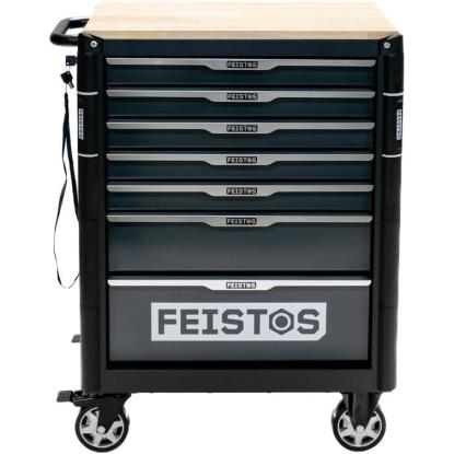 Feistos Mento 2 værkstedsvogn med 158 dele, stål, antracitgrå/sort, 98 x 73 x 48 cm