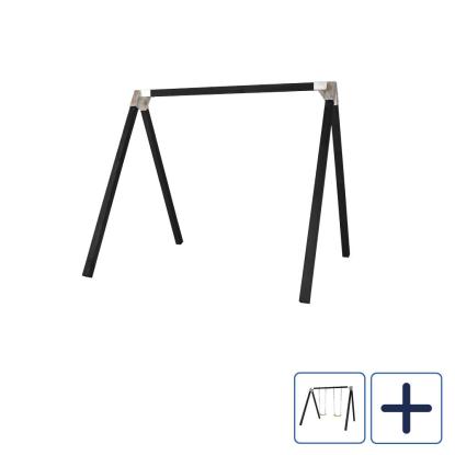 PLUS Luksus gyngestativ med galvaniserede beslag, sort/nåletræ, 225 x 260 x 268 cm